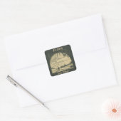 Bearbeitbar Ex Libris Man betritt das Village Buch Quadratischer Aufkleber (Umschlag)