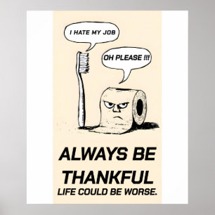 Bearbeitbar - Funny Büro Humor: Zahnbürste und Toi Poster