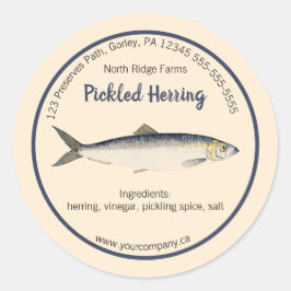 Bearbeitbar gepicktes Heringslabel Runder Aufkleber
