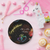 Bearbeitbar - glücklich immer nach in Fireworks Pappteller (Party)