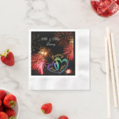 Bearbeitbar - glücklich immer nach mit Fireworks Serviette (Beispiel)