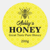 Bearbeitbar Honey Jar Labels Sticker (Vorderseite)