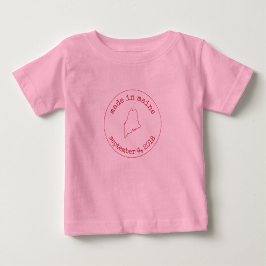 Bearbeitbar in Maine-Briefmarke der Genehmigung Baby T-shirt (Vorderseite)