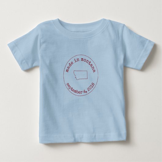 Bearbeitbar in Montana Briefmarke der Genehmigung Baby T-shirt (Vorderseite)