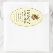 Bearbeitbar Ivory 24 oz Queenline Honey Label Ovaler Aufkleber (Tasche)