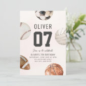 Bearbeitbar jedes Alterssportthema Geburtstagseinl Einladung (Stehend Vorderseite)