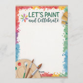 Bearbeitbar Lass uns malen und feiern Einladung (Rückseite)