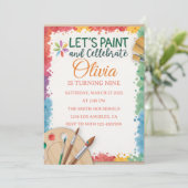 Bearbeitbar Lass uns malen und feiern Einladung (Stehend Vorderseite)