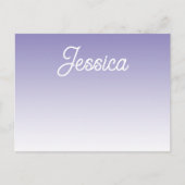 (Bearbeitbar) Lila FarbOmbre und Text Ankündigungspostkarte (Vorderseite)
