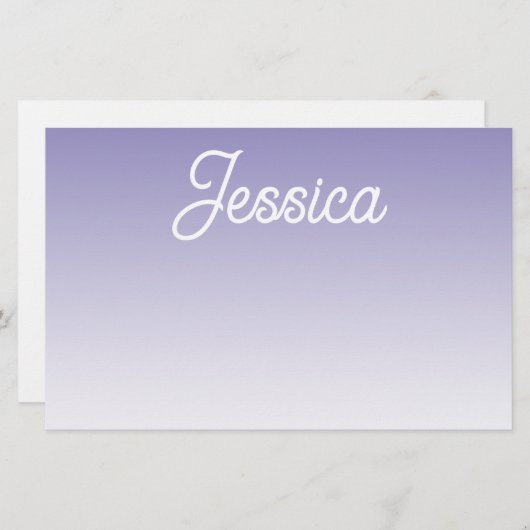 (Bearbeitbar) Lila FarbOmbre und Text Briefpapier (Vorne/Hinten)