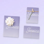 (Bearbeitbar) Lila FarbOmbre und Text Geschenkpapier Set