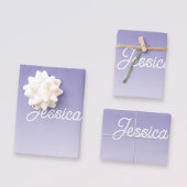 (Bearbeitbar) Lila FarbOmbre und Text Geschenkpapier Set