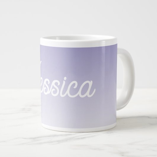 (Bearbeitbar) Lila FarbOmbre und Text Jumbo-Tasse (Vorderseite Rechts)