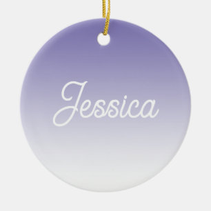 (Bearbeitbar) Lila FarbOmbre und Text Keramik Ornament