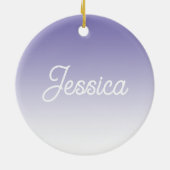 (Bearbeitbar) Lila FarbOmbre und Text Keramik Ornament (Hinten)