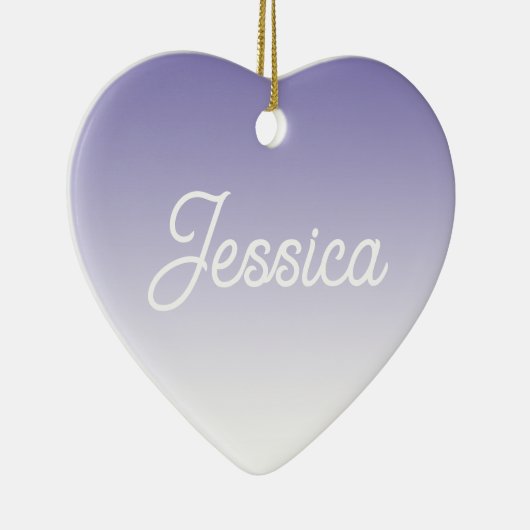 (Bearbeitbar) Lila FarbOmbre und Text Keramik Ornament (Rechts)