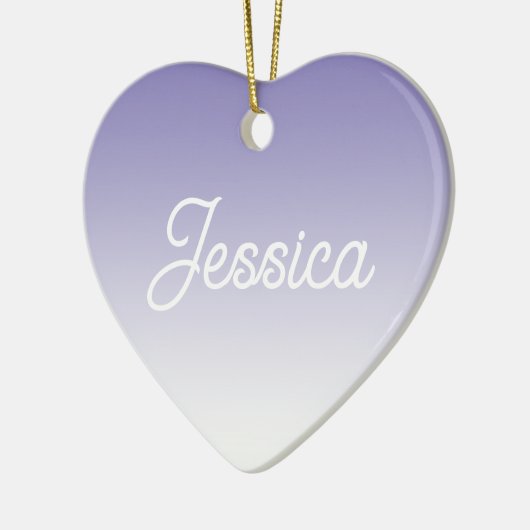 (Bearbeitbar) Lila FarbOmbre und Text Keramik Ornament (Links)