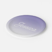 (Bearbeitbar) Lila FarbOmbre und Text Pappteller (Schrägansicht)