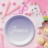 (Bearbeitbar) Lila FarbOmbre und Text Pappteller (Party)