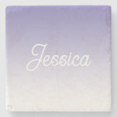 (Bearbeitbar) Lila FarbOmbre und Text Steinuntersetzer (Vorderseite)