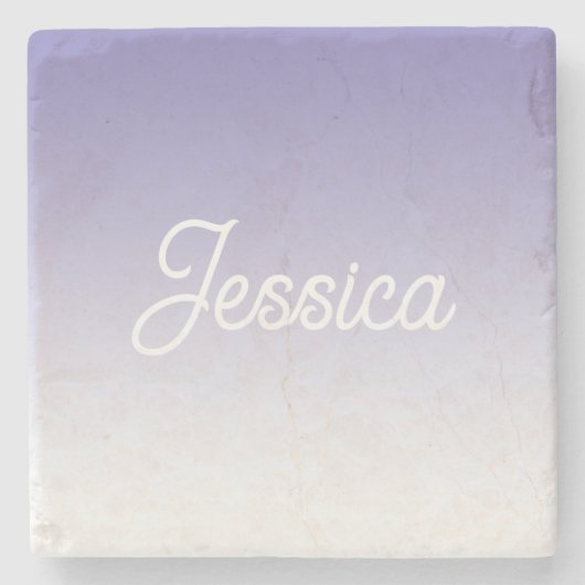 (Bearbeitbar) Lila FarbOmbre und Text Steinuntersetzer (Vorderseite)
