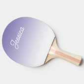 (Bearbeitbar) Lila FarbOmbre und Text Tischtennis Schläger (Seitenansicht)