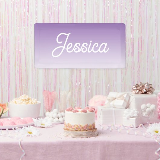 (Bearbeitbar) Lila Ombre & Ihr Text Banner (Party)