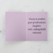 Bearbeitbar Lila und rosa Lilacs Geburtstag Karte (Innenseite)