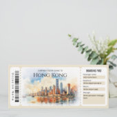 Bearbeitbar mit Hongkong Flugzeug Boarding Pass Ti Einladung (Stehend Vorderseite)