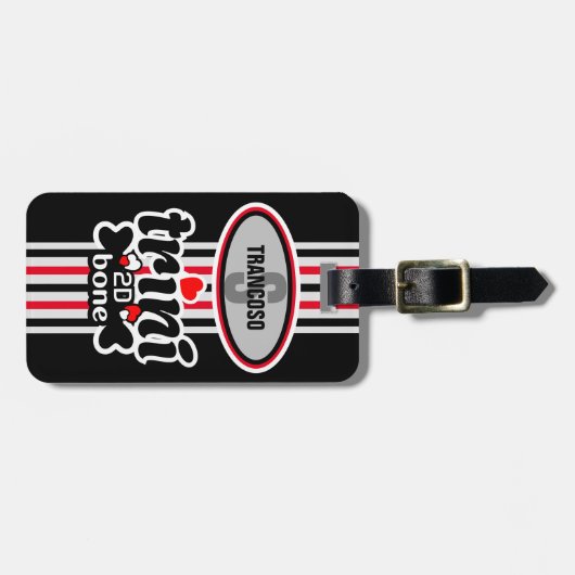 Bearbeitbar Monogram Initial Trini to de Bone Gepäckanhänger (Vorderseite horizontal)