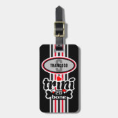 Bearbeitbar Monogram Initial Trini to de Bone Gepäckanhänger (Vorderseite vertikal)