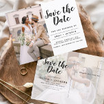 Bearbeitbar Save the Date Elegantes Minimalistisch Postkarte<br><div class="desc">Modernes und elegantes Minimalistisches Foto Save the Date Hochzeitspostkarte. Die Save the Date einladende Einladungskarte beinhaltet eine moderne,  handgeschriebene Schrifttypografie mit einem schicken und schlichten Design,  mit dem Sie Ihre individuelle Verlobung-Fotografie hinzufügen können.</div>