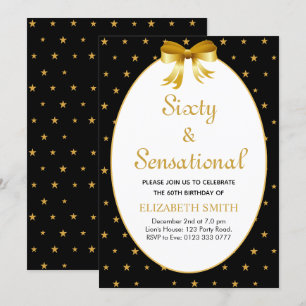 Bearbeitbar Sechzig und sensationell mit goldenen  Einladung