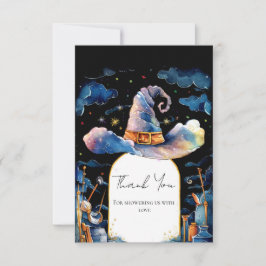 Bearbeitbar Simple Wizard Hat Baby Showdusche Dankeskarte