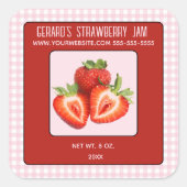 Bearbeitbar Strawberry Jam Square Sticker (Vorderseite)