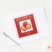 Bearbeitbar Strawberry Jam Square Sticker (Umschlag)