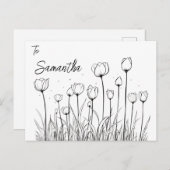 Bearbeitbar Tulip Blume Tulipa Floral Design Postkarte (Vorne/Hinten)