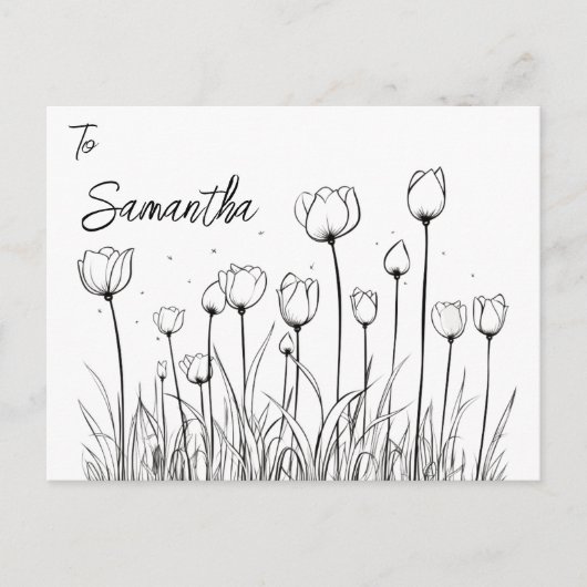Bearbeitbar Tulip Blume Tulipa Floral Design Postkarte (Vorderseite)