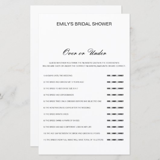 Bearbeitbar über oder unter Brautparty (Vorne/Hinten)