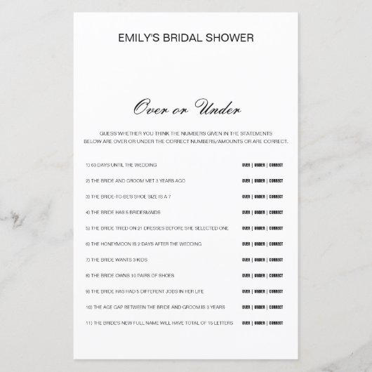 Bearbeitbar über oder unter Brautparty (Vorderseite)