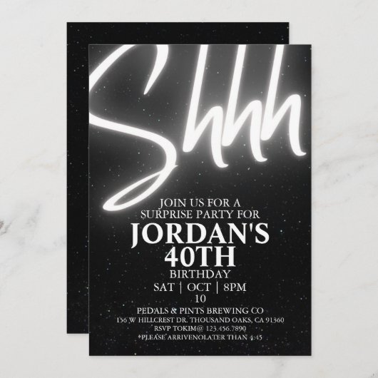 Bearbeitbar, überraschendes Party, Überraschung Ge Einladung (Vorne/Hinten)