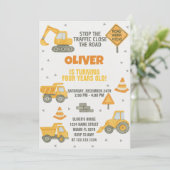 Bearbeitbar unter Party Einladung Bauwesen (Stehend Vorderseite)