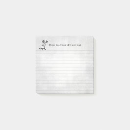 Bearbeitbar Vintage Coole Top Hat Kat Lined Sticky Post-it Klebezettel