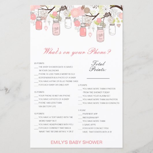 Bearbeitbar Was ist auf Ihrem Handy Baby Shower Ga (Vorderseite)
