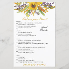 Bearbeitbar Was ist auf Ihrem Handy Baby Shower Ga