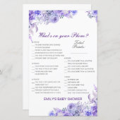 Bearbeitbar Was ist auf Ihrem Handy Baby Shower Ga (Vorne/Hinten)