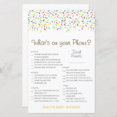 Bearbeitbar Was ist auf Ihrem Handy Baby Shower Ga (Vorne/Hinten)