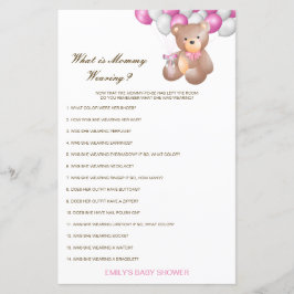 Bearbeitbar Was Mommy mit Baby Shower Game trägt
