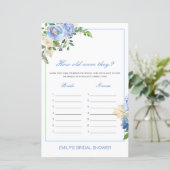 Bearbeitbar Wie alt waren sie? Brautparty Game (Stehend Vorderseite)