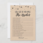 Bearbeitbar Wie gut kennen Sie die Bride-Spielkart Einladung (Vorderseite)
